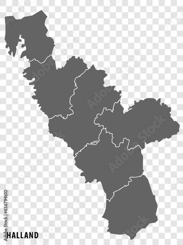 Blank map Halland County  of  Sweden. High quality map Halland County on transparent background for your web site design, logo, app, UI.  Sweden.  EPS10.