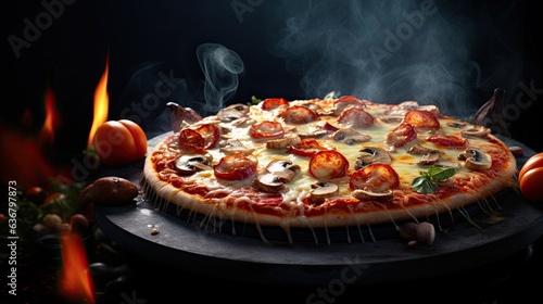 Scarey Halloween pizza with ghostly cheese and eerie olive
