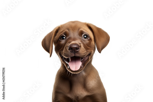 a puppy Labrador Retriever dog isolated on white background. 