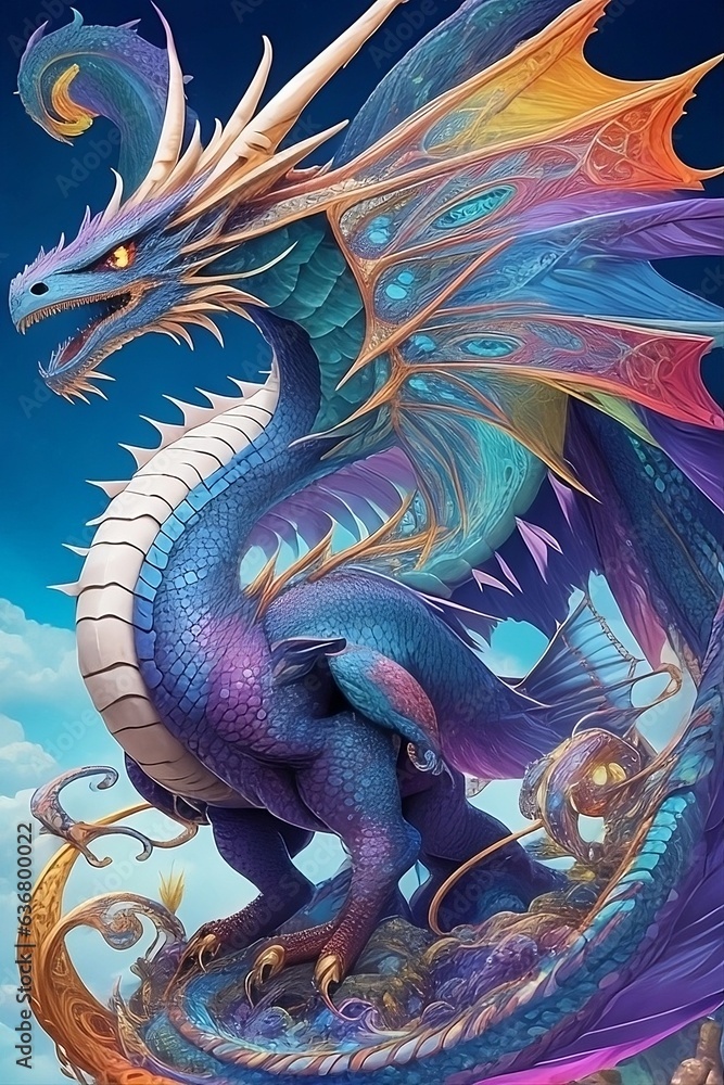 Chromadragon: Prism Guardian of Multiverse Nexu , dragon , colorful