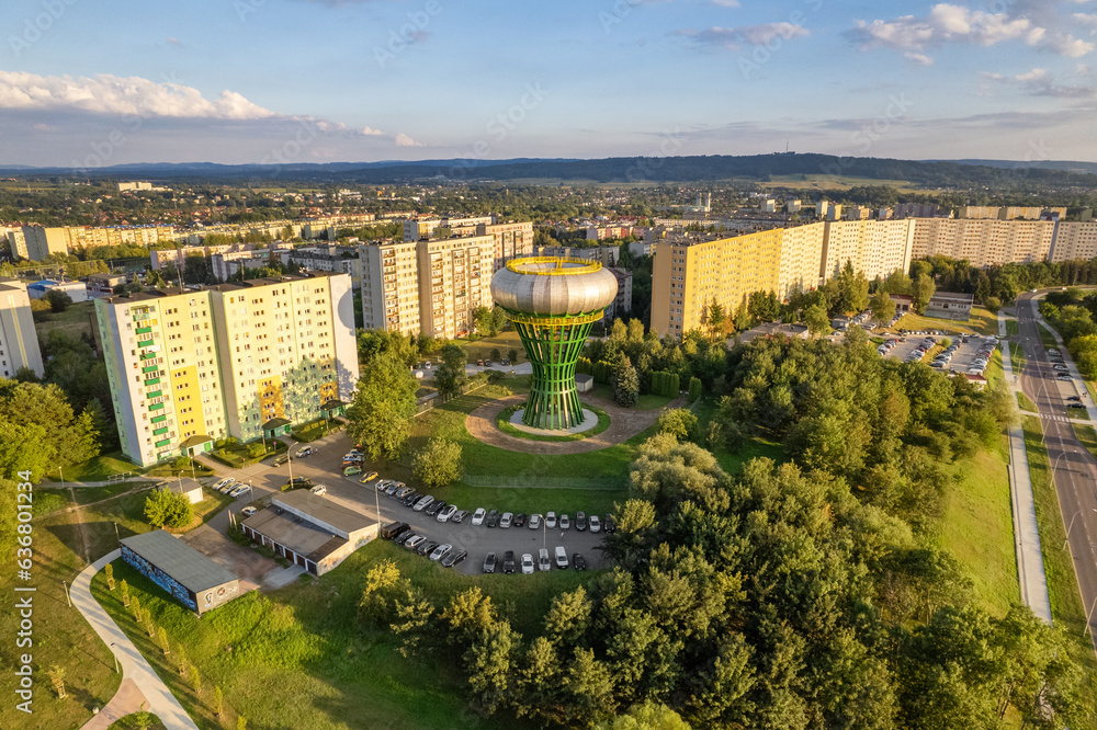 Obraz premium Water tower in Tarnow, in Malopolskie voivodeship, Poland