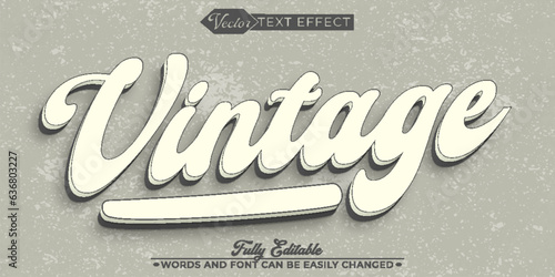 Soft Vintage Vector Editable Text Effect Template