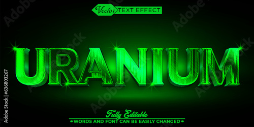 Green Uranium Vector Editable Text Effect Template