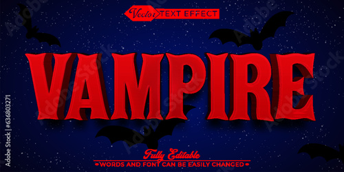 Horror Red Vampire Editable Text Effect Template