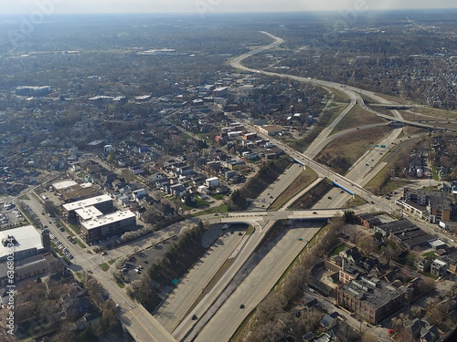 Indianapolis Indiana aerial view from helicopter photo