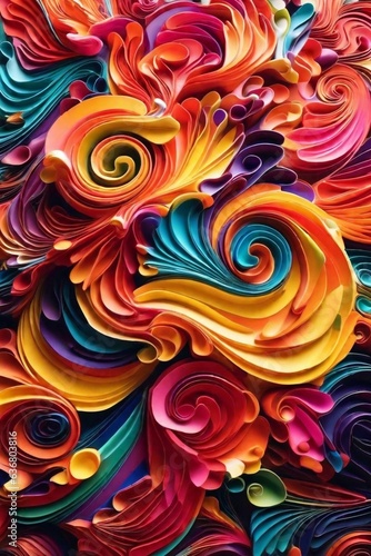 Colorful and vibrant swirly abstract background