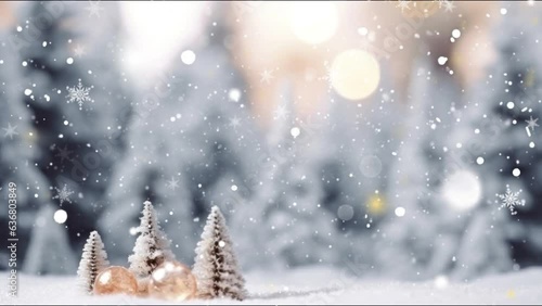 Christmas background with bright Christmas tree toys, beautiful bokeh. Christmas holidays