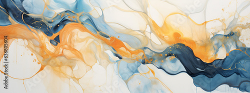 Abstract watercolor background with gold accents