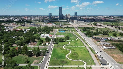 Aerial view of Skydance Bridge and cityscape photo