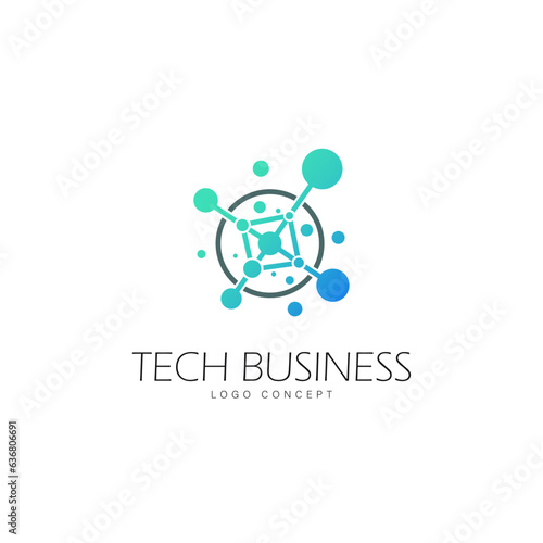 Tech Business Design Template Flat Style Design Vector
