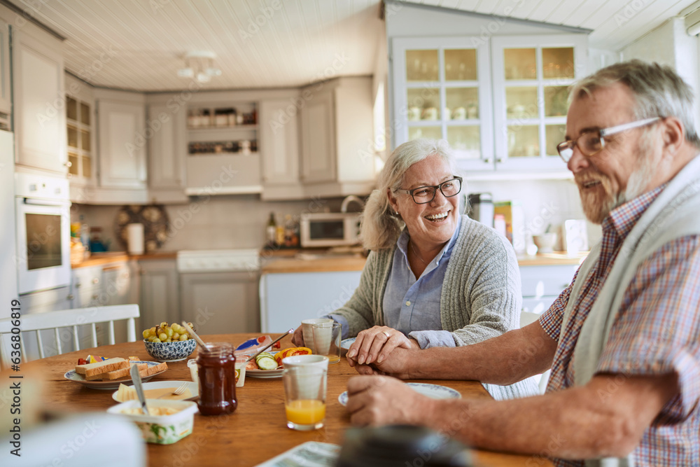 Senior caucasian couple having breakfast together at home Senior caucasian couple having breakfast together at home