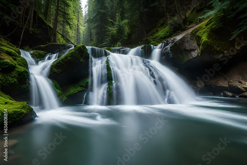 waterfall in the woods © zaroosh