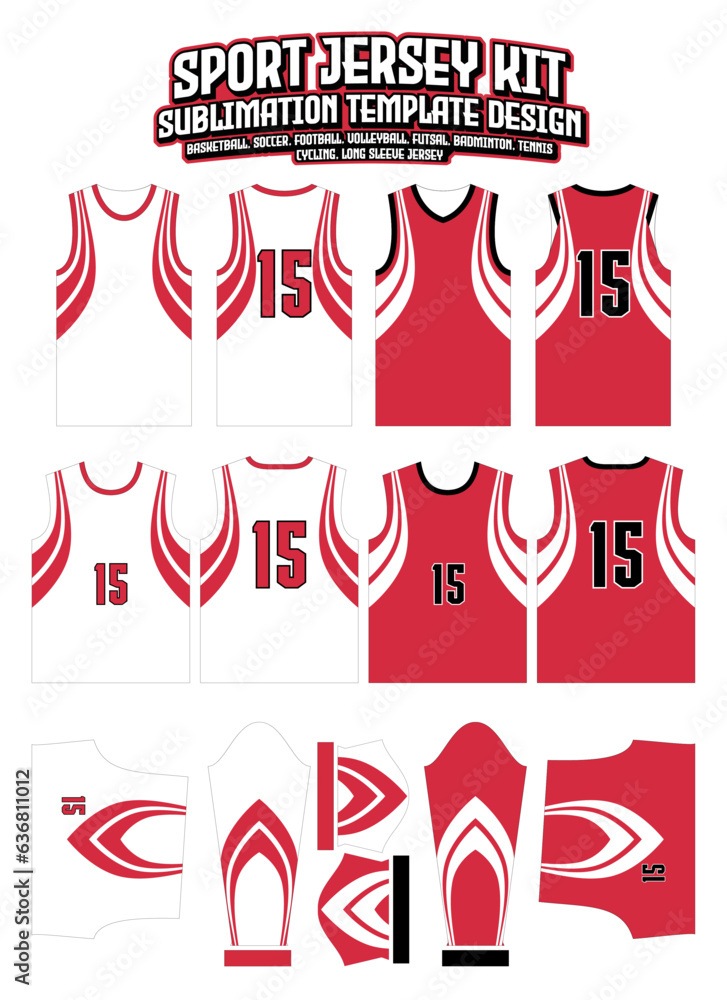 Rocket Red Jersey Design Sportswear Pattern Template