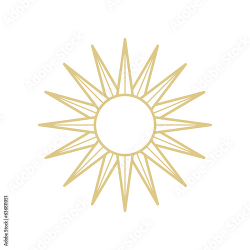 Sun Line Art Logo, Boho Sunrise Logo