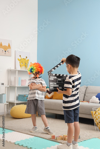 Cute little boys playing wi...