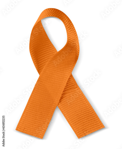 Orange Awareness Ribbon - ADHD, Leukemia, Kidney, Multiple Sclerosis Awareness Concepts