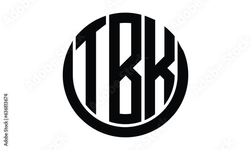 TBK shield in circle logo design vector template. lettermrk, wordmark, monogram symbol on white background. photo