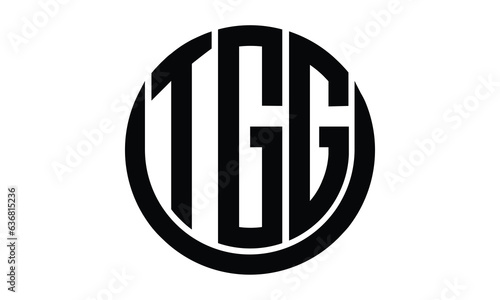 TGG shield in circle logo design vector template. lettermrk, wordmark, monogram symbol on white background. photo