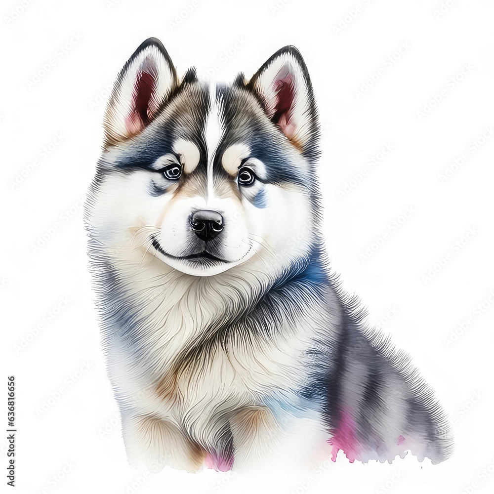 siberian husky puppy on white siberian husky puppy on white