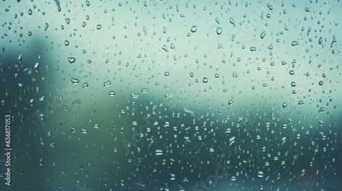 A window with raindrops. Generative AI. 