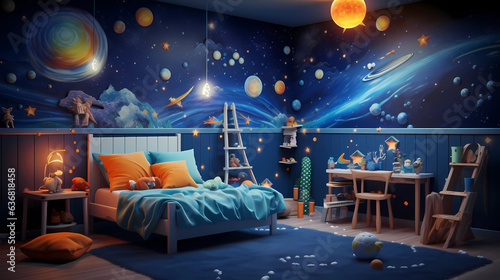 bedroom astronomy theme © ginstudio