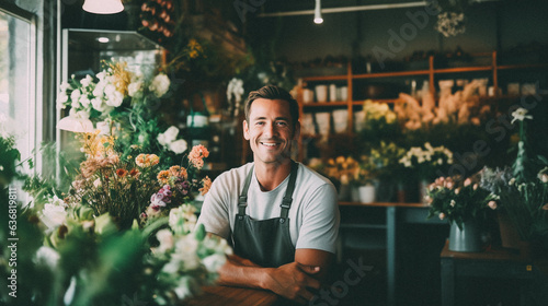 Young man working at a flower shop © Ricardo Costa