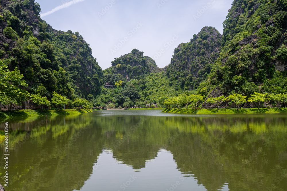 views of dong am tien pond in ninh bin, vietnam views of dong am tien pond in ninh bin, vietnam