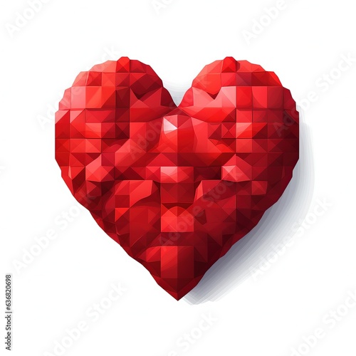 Wallpaper Mural Red pixel heart on a white background. Digital icon. Video game style art. Generative AI. Torontodigital.ca