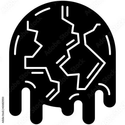 Earth Melting Outline Icon