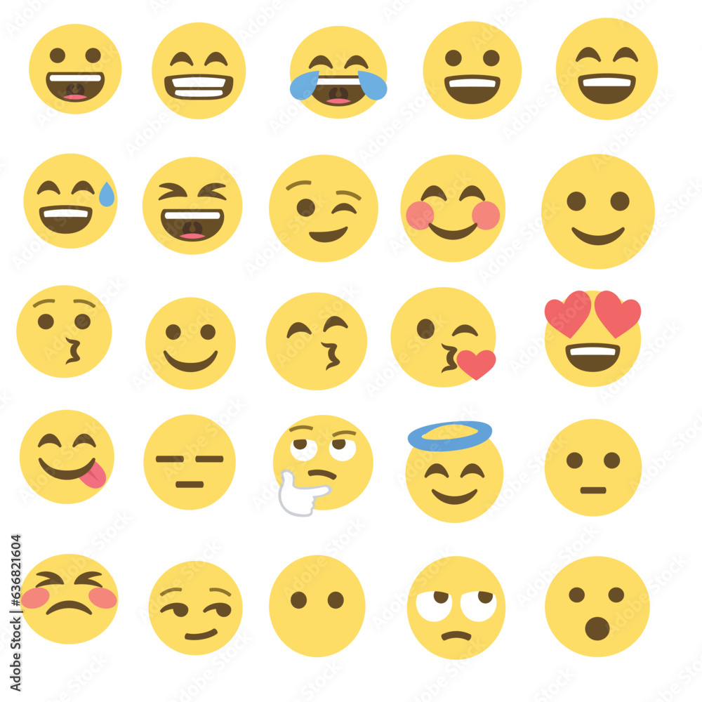 set of smileys with emotions set of smileys with emotions