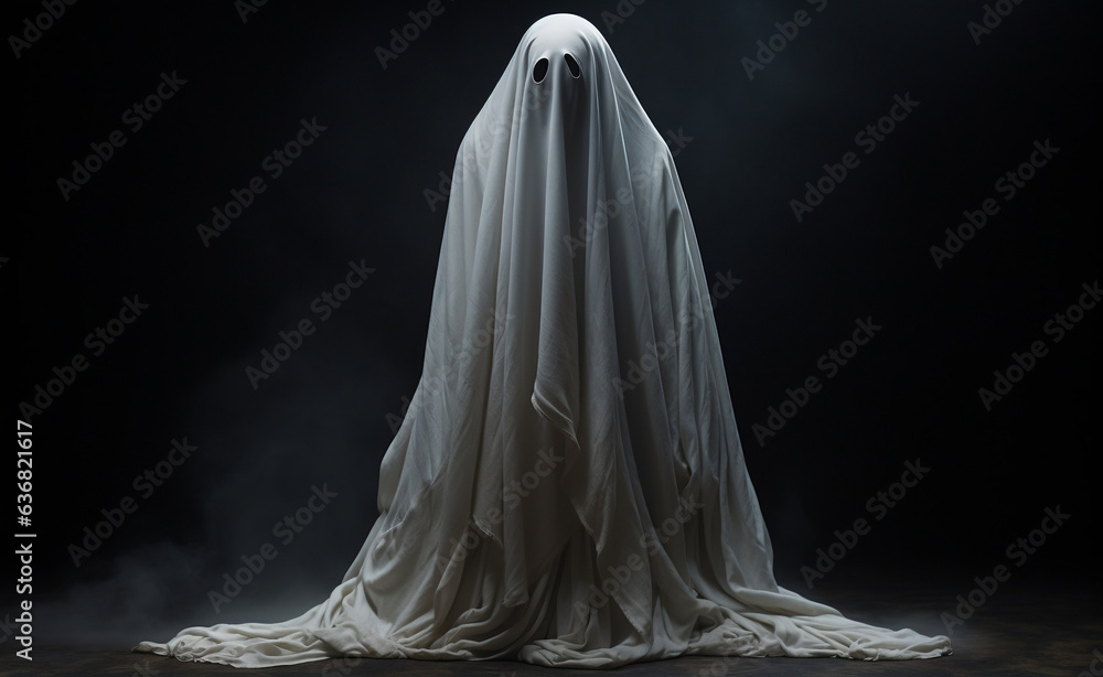 Hauntingly Adorable Ghost Character in Halloween Costume Hauntingly Adorable Ghost Character in Halloween Costume