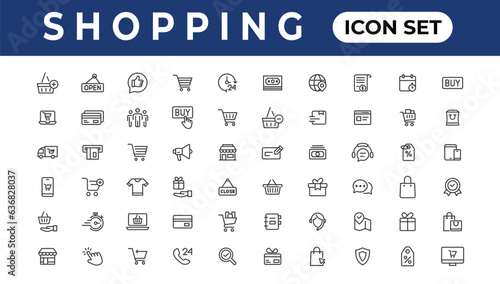 Shopping and E-Commerce Icon Set Vector 
