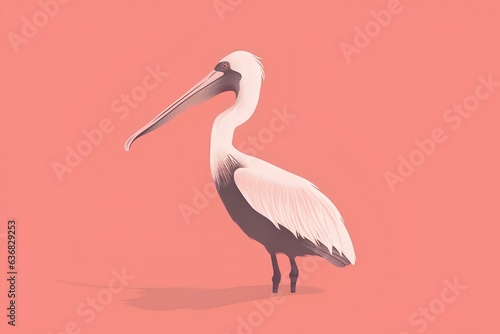 pelican on a coral background made by midjeorney