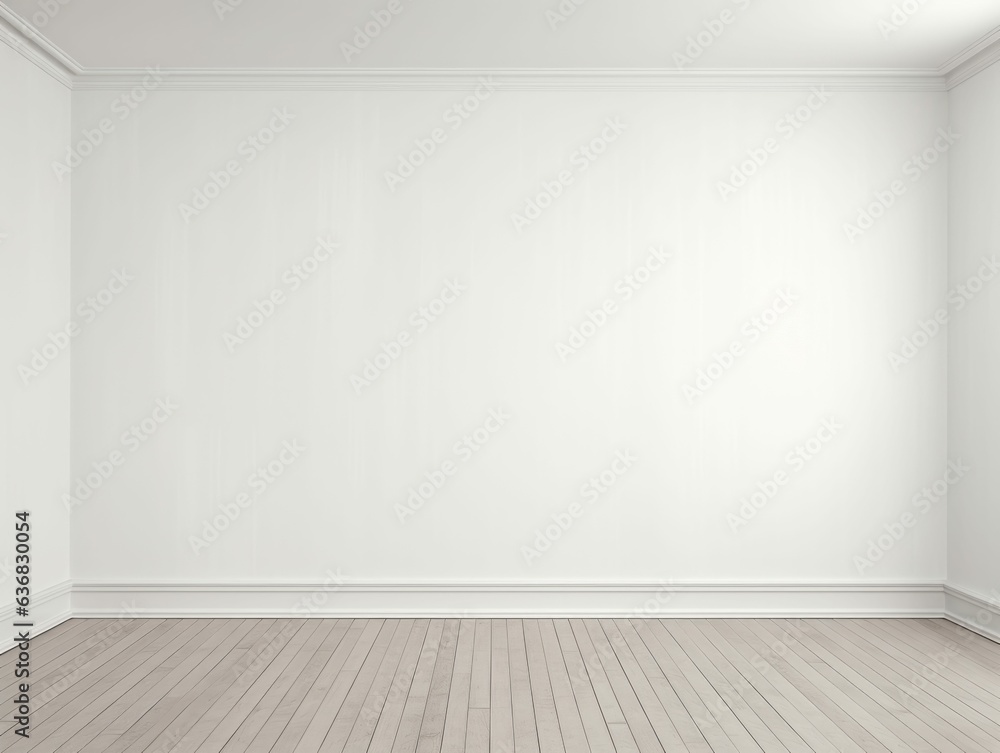 Empty Minimalist White Blank Room with Nothing and Nobody for Product Mockup