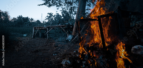 Fototapeta Naklejka Na Ścianę i Meble -  Bonfire in the forest