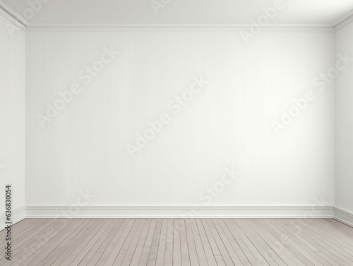 Empty Minimalist White Blank Room with Nothing and Nobody for Product Mockup