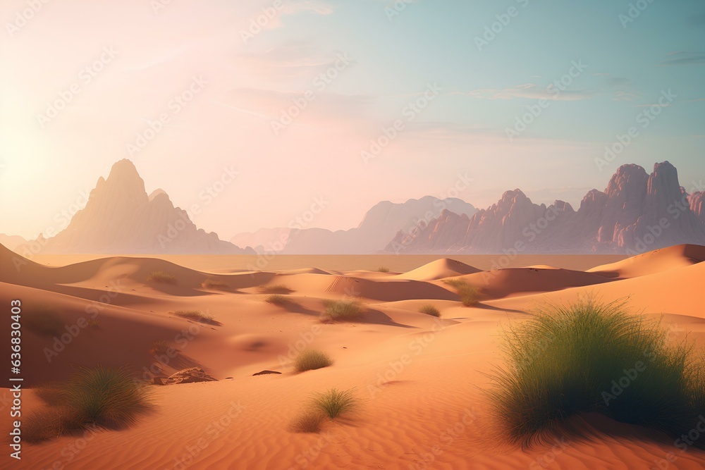 sunset in the desert made by midjourney