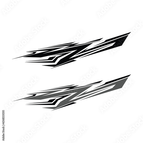 Graphic abstract stripe racing background kit designs for wrap vehicle, race car, rally, adventure and livery
