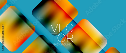 Dynamic bright colorful geometric elements with fluid gradients, lights, shadows blend in a minimal backdrop, creating captivating composition