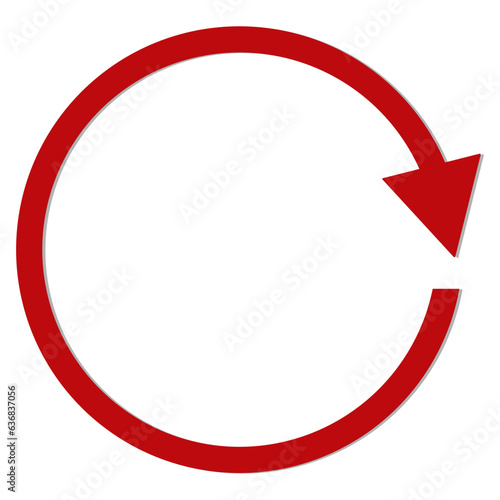 Free Download Red Arrow Isolated on White. Cycle Icon - GFXLoad