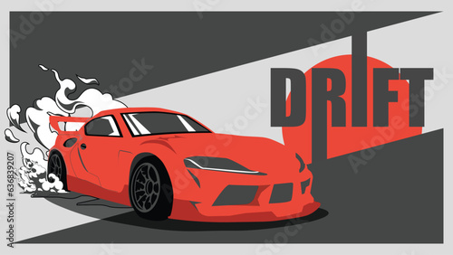 car drift design vector element