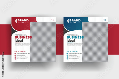 Business social media post design template and digital marketing webinar