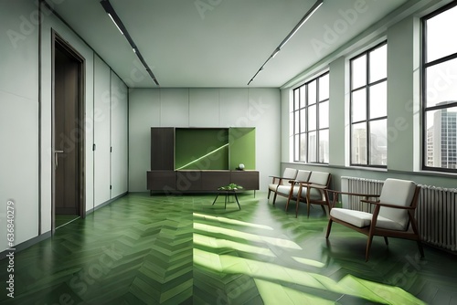 green empty room authentic interior design modern room interior 