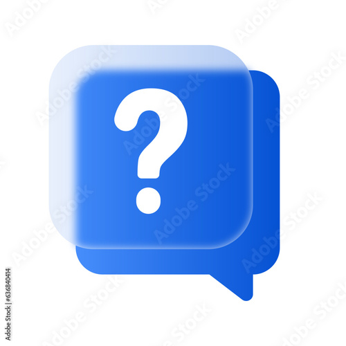Question Box Glassmorphism UI Icon Sign and Symbol Design Illustrator Png Svg	