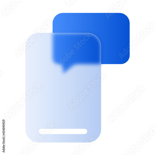 Phone Text Glassmorphism UI Icon Sign and Symbol Design Illustrator Png Svg	