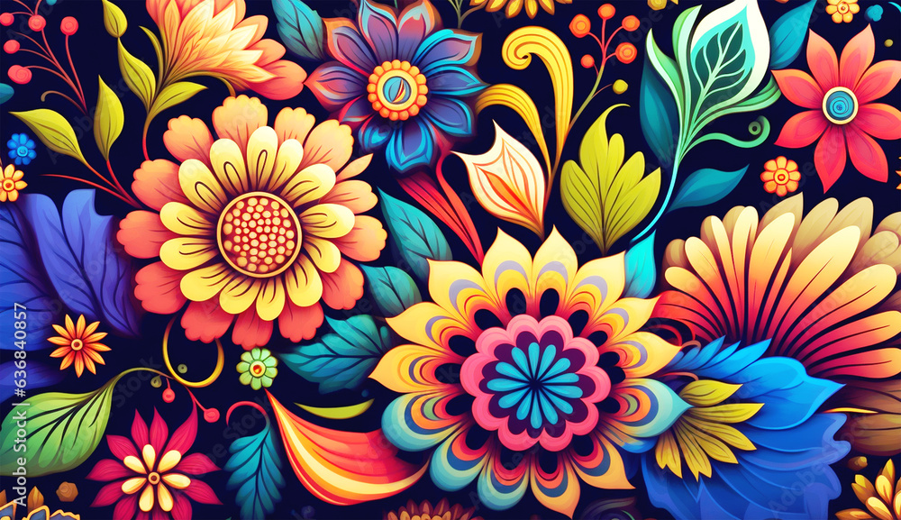 seamless pattern with flowers