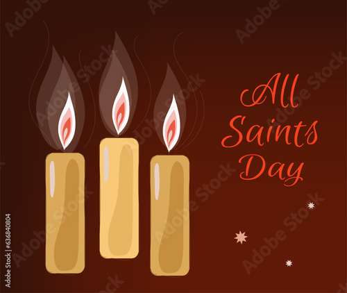 All Saints Day greetings banner, all saints day greeting  vector flat cartoon background photo