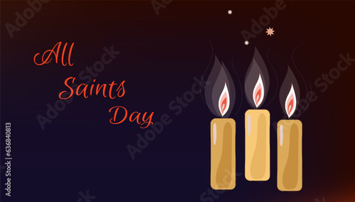All Saints Day greetings banner, all saints day greeting  vector flat cartoon background photo