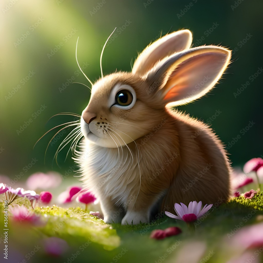 Obraz premium rabbit on grass