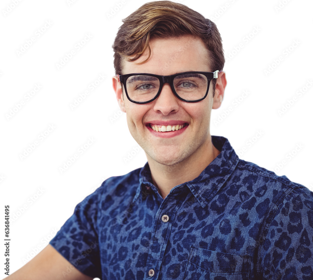 Digital png photo of smiling caucasian man in glasses on transparent background Digital png photo of smiling caucasian man in glasses on transparent background